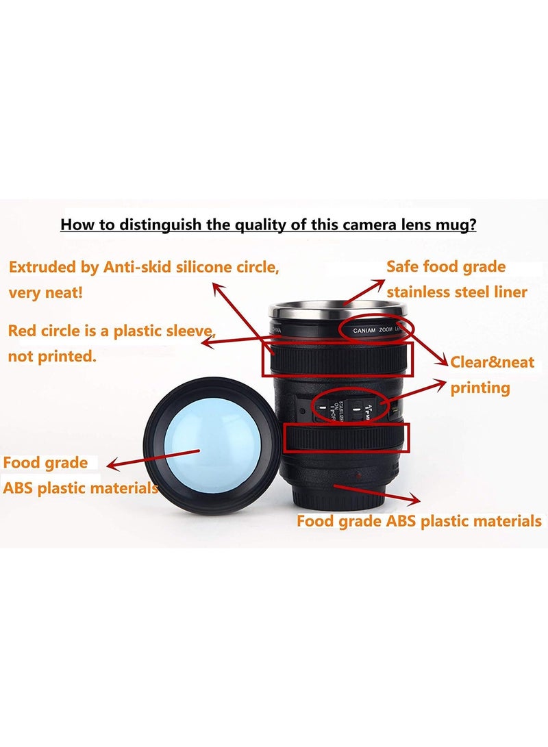 Bukela Camera Lens Coffee Mug,Camera Lens Mug,Fun Photo Coffee Cup Stainless Steel Lens Mugs Thermos Great Gifts for Photographers,Home Supplies,Friends,School Rewards - Image 3